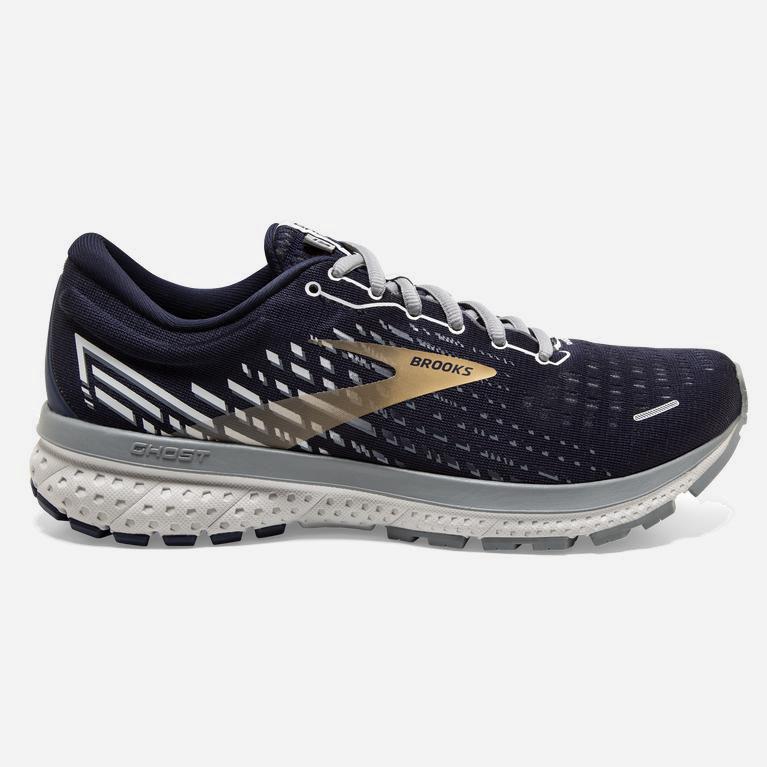 Brooks Ghost 13 Israel - Men's Road Running Shoes - Peacoat/Grey/Gold (75208-CLPR)